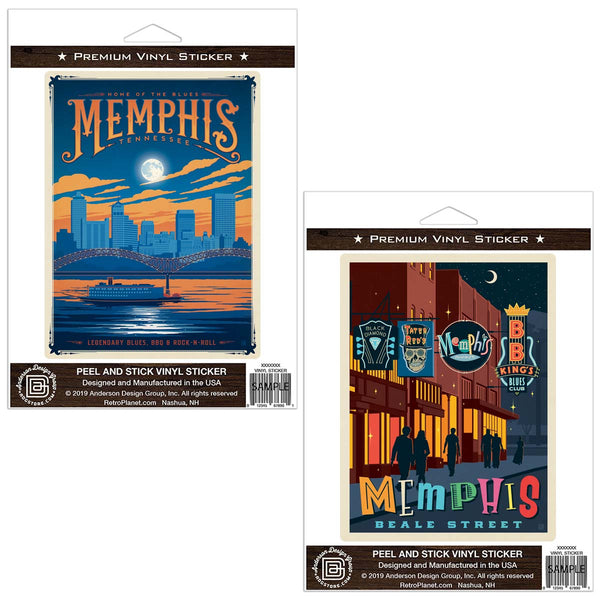Memphis Tennessee Beale Street Sticker Set Of 2