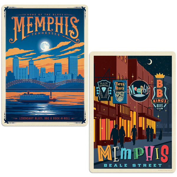 Memphis Tennessee Beale Street Sticker Set Of 2