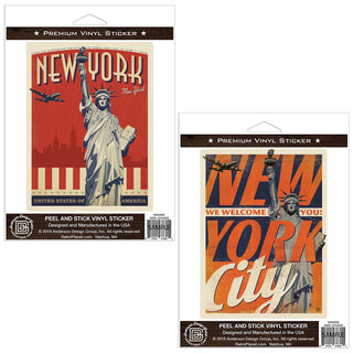 New York City Lady Liberty Sticker Set Of 2