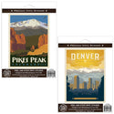 Denver Colorado Pikes Peak Sticker Set of 2