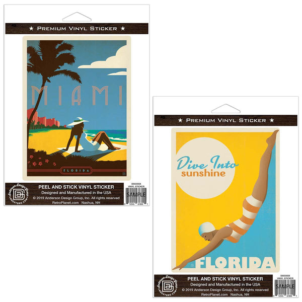 Miami Florida Sticker Set of 2