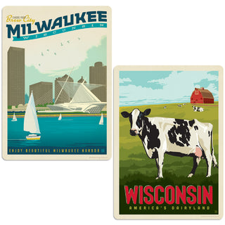 Milwaukee Wisconsin Sticker Set of 2