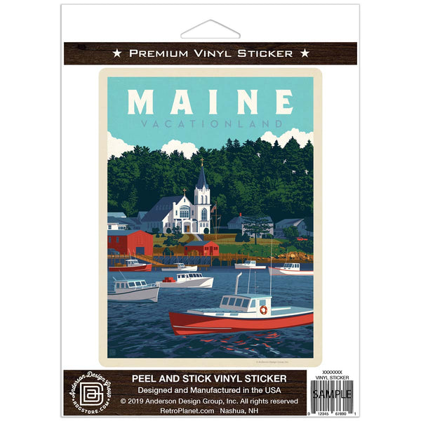 Boothbay Harbor Maine Vacationland Vinyl Sticker