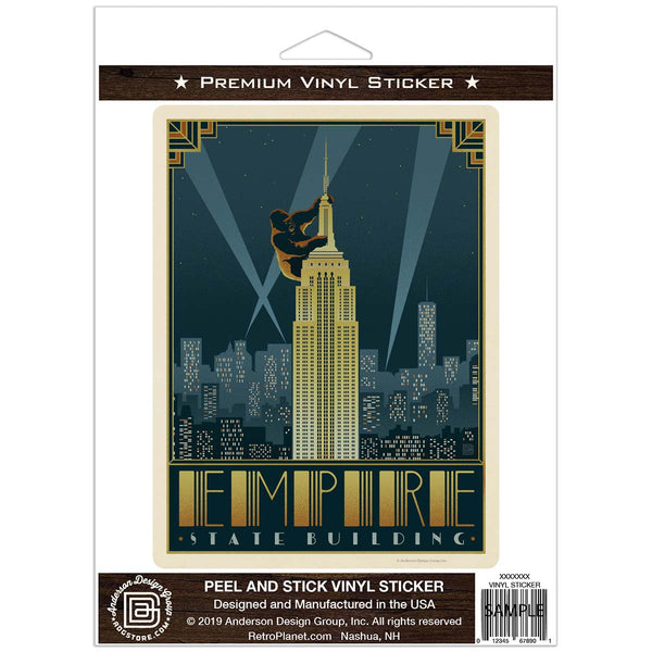 New York Empire State Building King Kong Vinyl Sticker