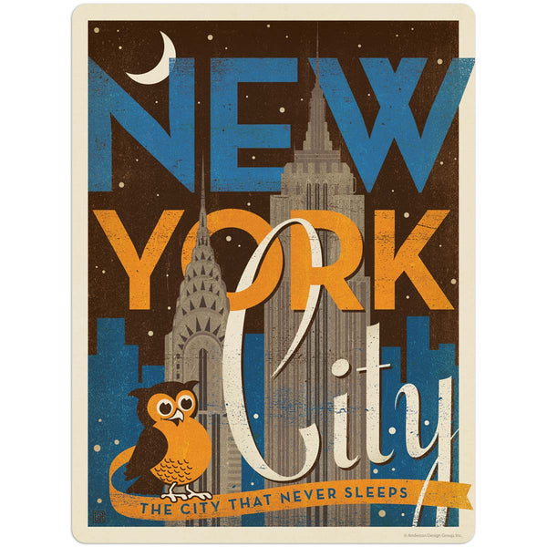 New York City Night Owl Vinyl Sticker
