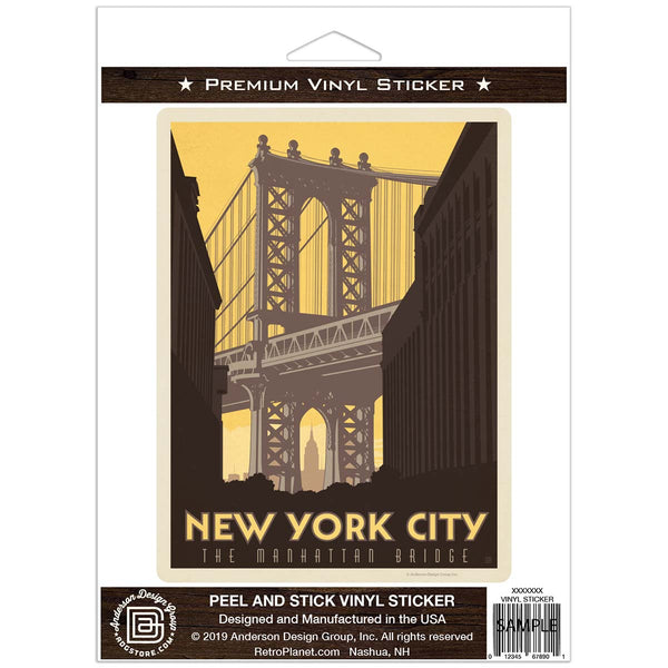 New York City Manhattan Bridge Vinyl Sticker