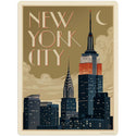 New York City Deco Skyline Vinyl Sticker
