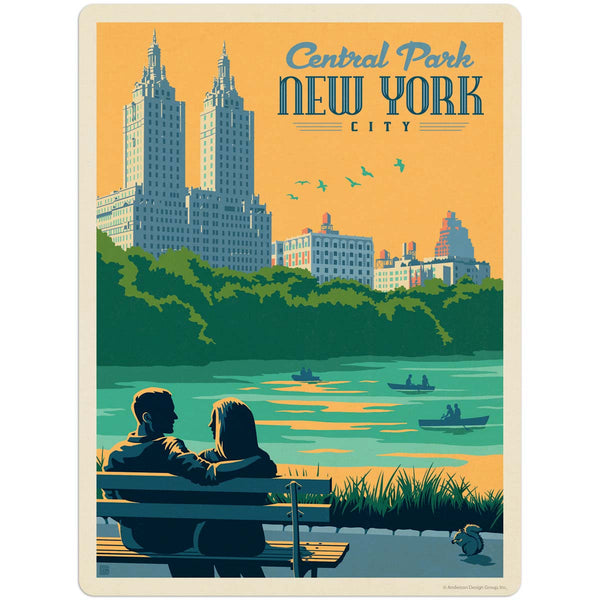 New York City Central Park Bench Vinyl Sticker