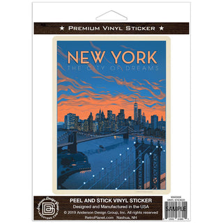 New York City of Dreams Vinyl Sticker