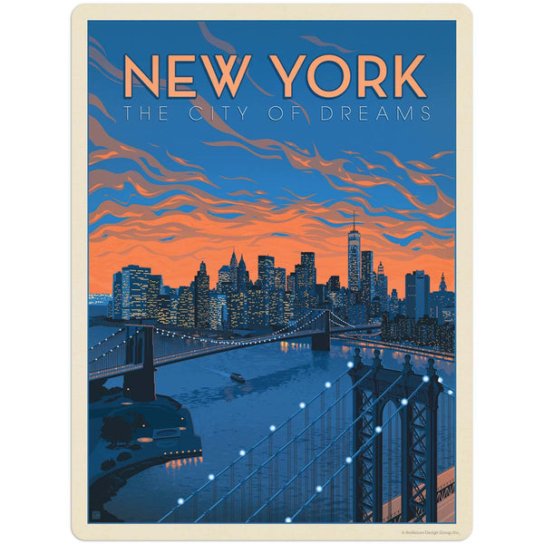 New York City of Dreams Vinyl Sticker
