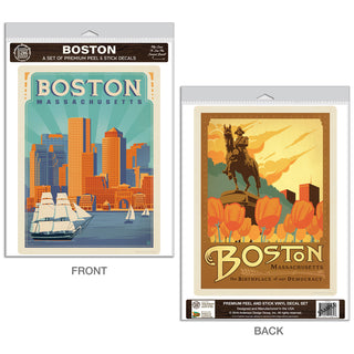 Boston Massachusetts Decal Set of 2