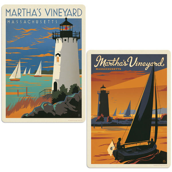 Marthas Vineyard Massachusetts Decal Set of 2