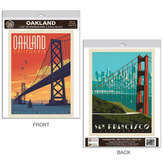 Oakland San Francisco California Decal Set of 2