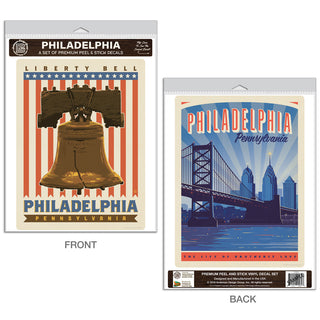 Philadelphia Pennsylvania Liberty Bell Decal Set of 2