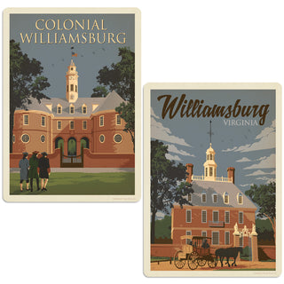 Colonial Willamsburg Virginia Decal Set of 2