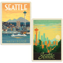 Seattle Washington Skyline Decal Set of 2
