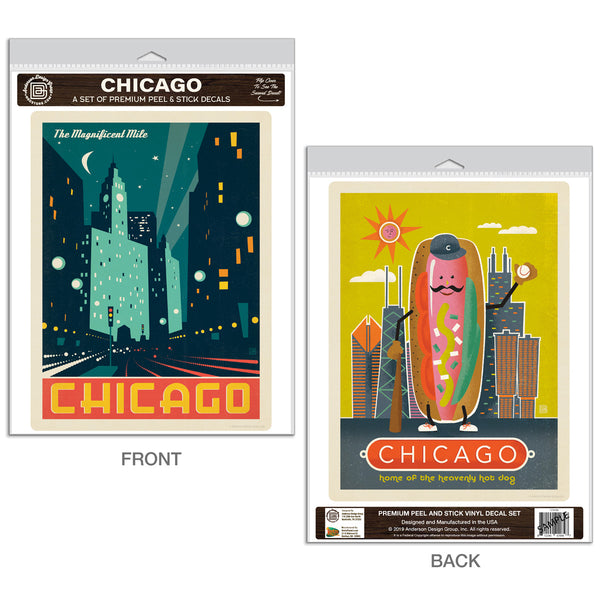 Chicago Hot Dog Decal Set of 2