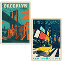 New York City Time Square Brooklyn Decal Set of 2