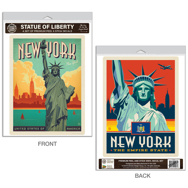 New York City Statue of Liberty Decal Set of 2