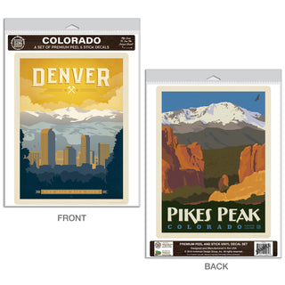 Denver Colorado Pikes Peak Decal Set of 2