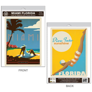 Miami Florida Decal Set of 2