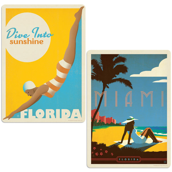Miami Florida Decal Set of 2