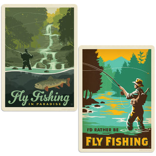 Fly Fishing Vinyl Sticker Set of 2
