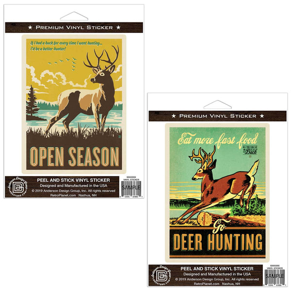 Deer Hunting Vinyl Sticker Set of 2