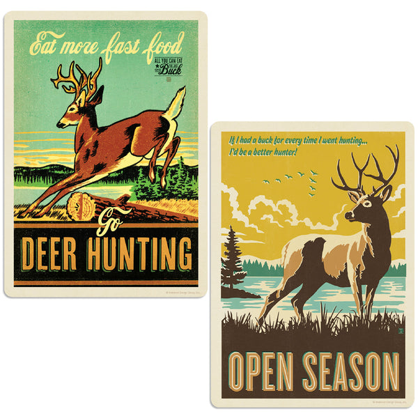 Deer Hunting Vinyl Sticker Set of 2