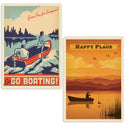 Boating on the Lake Vinyl Sticker Set of 2