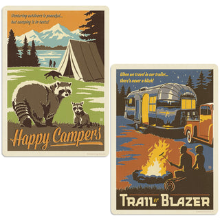 Happy Campers Vinyl Sticker Set of 2