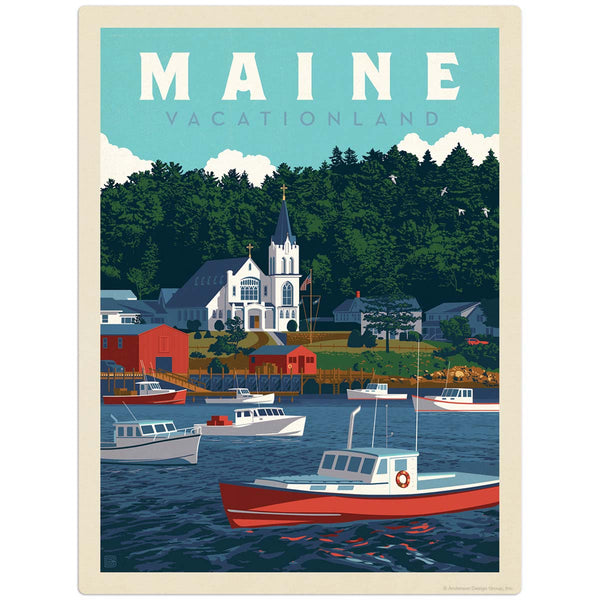 Boothbay Harbor Maine Vacationland Decal