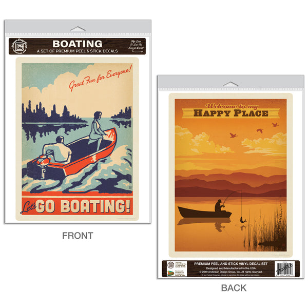 Boating on the Lake Decal Set of 2