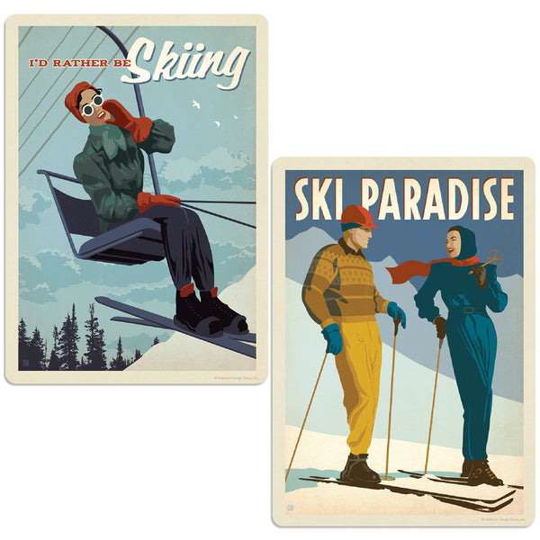 Ski Paradise Decal Set of 2