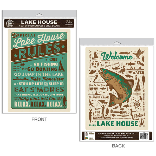 Lake House Rules Sticker Set of 2