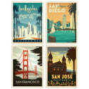 California Cities Vinyl Sticker Set of 4