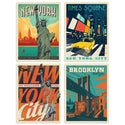 New York City Times Square Statue Vinyl Sticker Set of 4