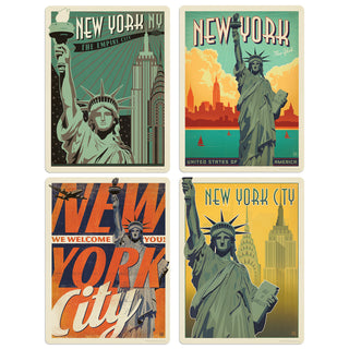 New York City Statue of Liberty Vinyl Sticker Set of 4