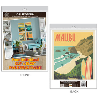 Coastal California Big Sur Decal Set of 4