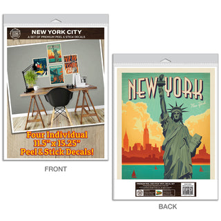 New York City Landmarks & Sites Decal Set of 4