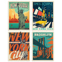 New York City Landmarks & Sites Decal Set of 4