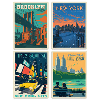 New York City Brooklyn Bridge Decal Set of 4