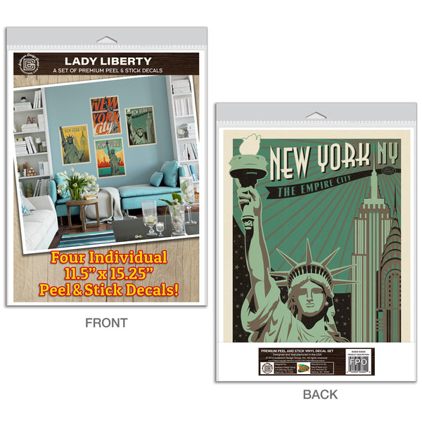 Statue of Liberty New York City Decal Set of 4