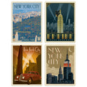 New York City Deco Style Decal Set of 4