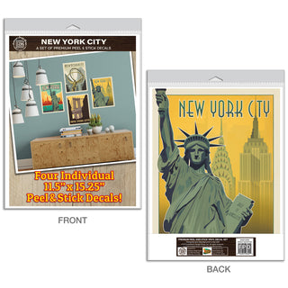 New York City Rockefeller Center Decal Set of 4