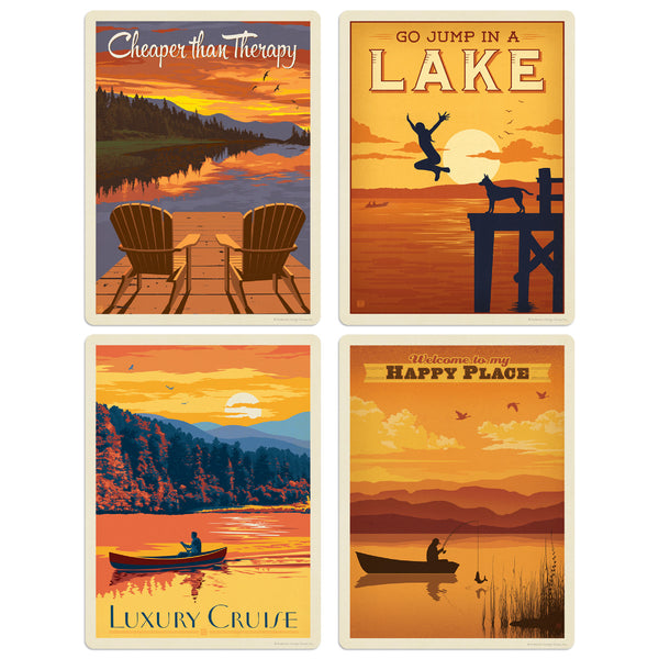 On the Lake Decal Set of 4