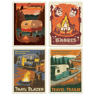 Trailer Camping Decal Set of 4