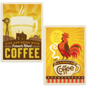 Rise and Shine Rooster Coffee Vinyl Sticker Set of 2