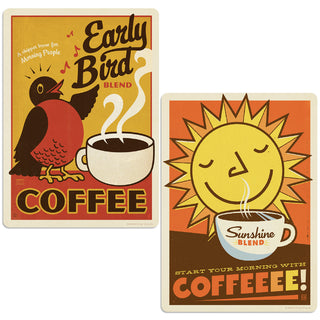 Early Bird Coffee Decal Set of 2