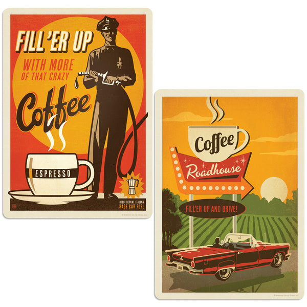 Roadhouse Coffee Decal Set of 2